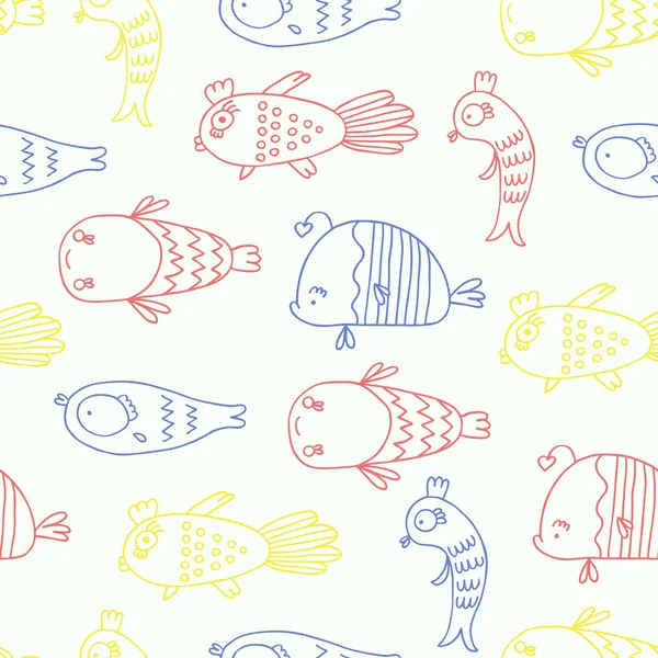 Fish seamless pattern — Stock Vector
