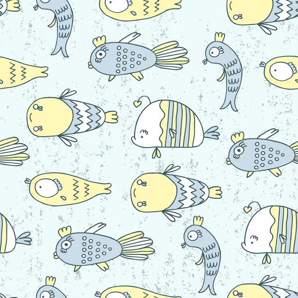 Fish seamless pattern — Stock Vector