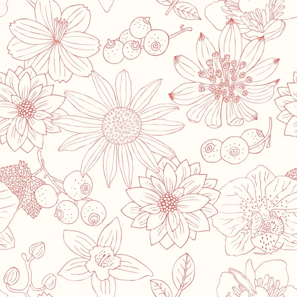 Fleur fond sans couture — Image vectorielle