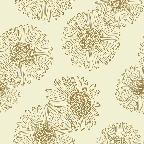 Chamomile retro seamless — Stock Vector