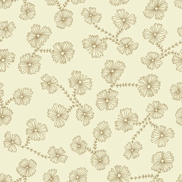 Flower retro seamless pattern — Stock Vector
