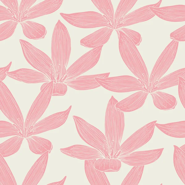 Fleur motif sans couture rétro — Image vectorielle