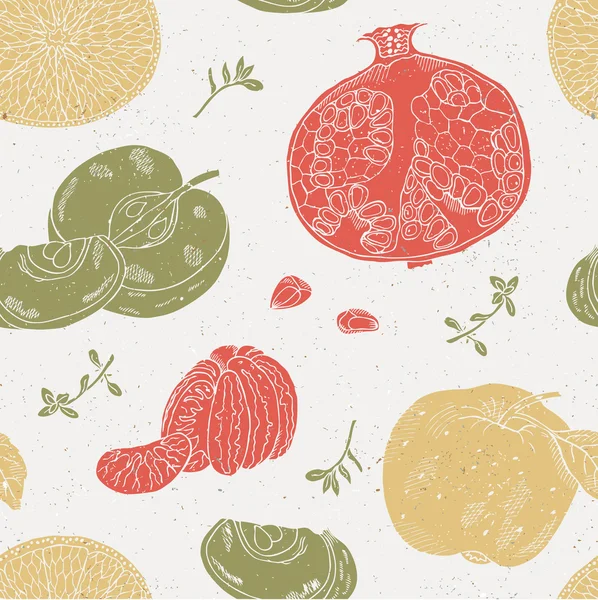 Modèle sans couture de fruits — Image vectorielle