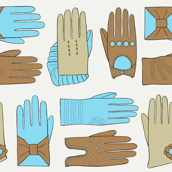 Glove hand drawn pattern — Stock Vector