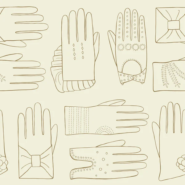 手套的手绘制的模式 — 图库矢量图片