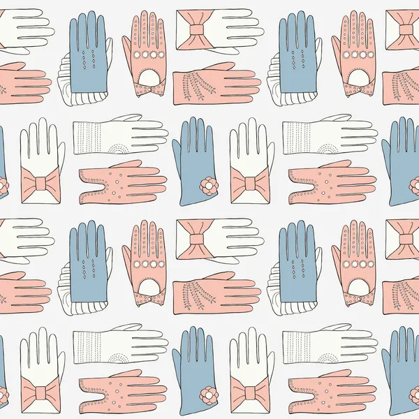 Glove hand drawn pattern — Stock Vector