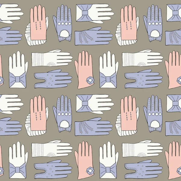 手袋手の描かれたパターン — ストックベクタ