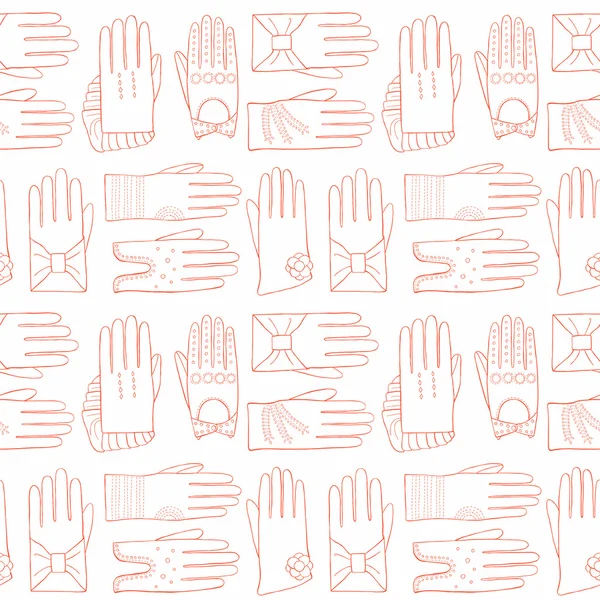 Glove hand drawn pattern — Stock Vector