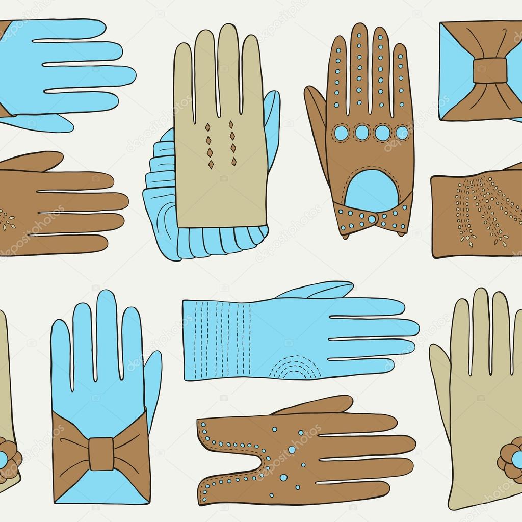 Glove hand drawn pattern