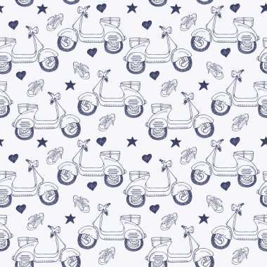 Doodle scooter sorunsuz arka plan