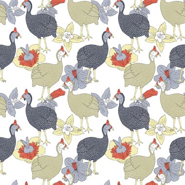 Gine fowl seamless modeli