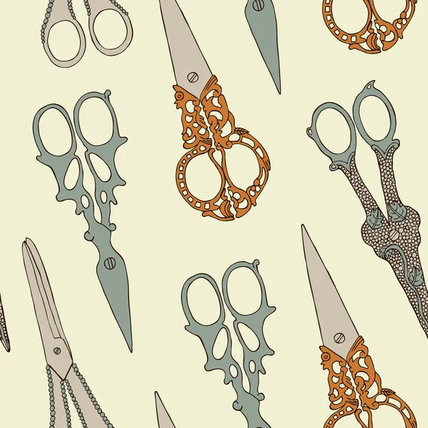 Scissors seamless background — Stock Vector