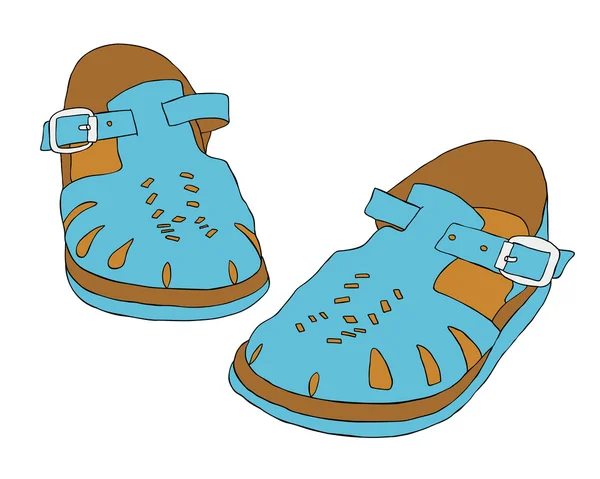 Retro child sandals — Stock Vector