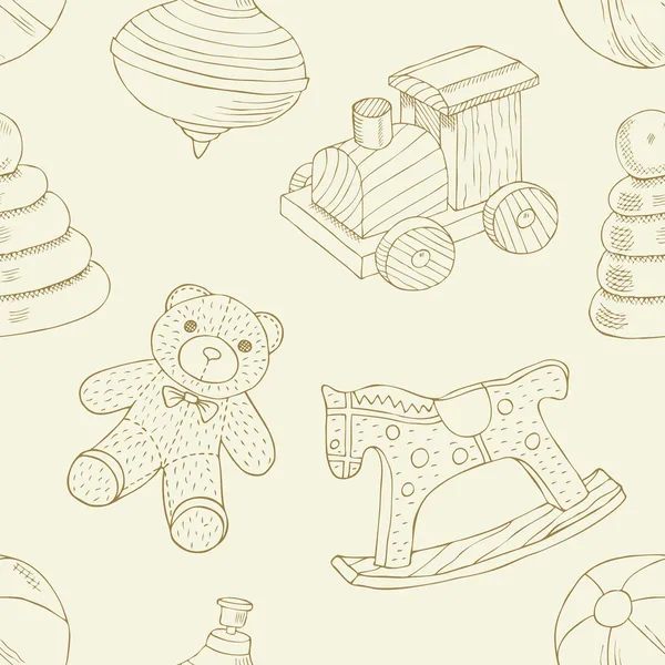 Retro toys seamless pattern — Stock Vector