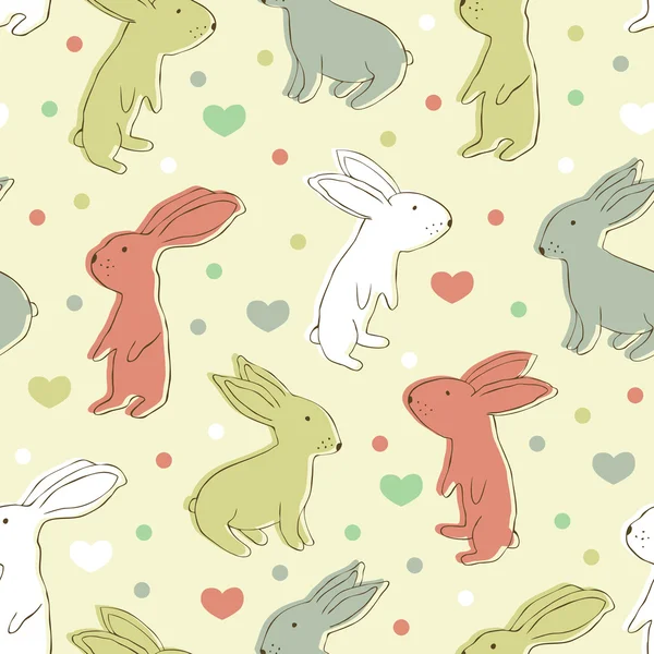 Rabbit seamless pattern — Stok Vektör