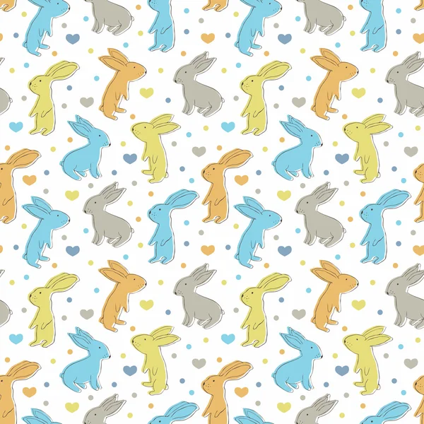 Rabbit seamless pattern — Stok Vektör