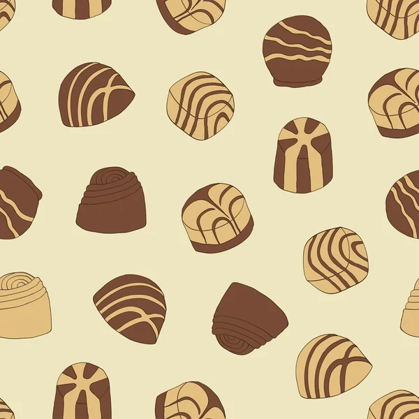 Praliné chocolat sans couture — Image vectorielle