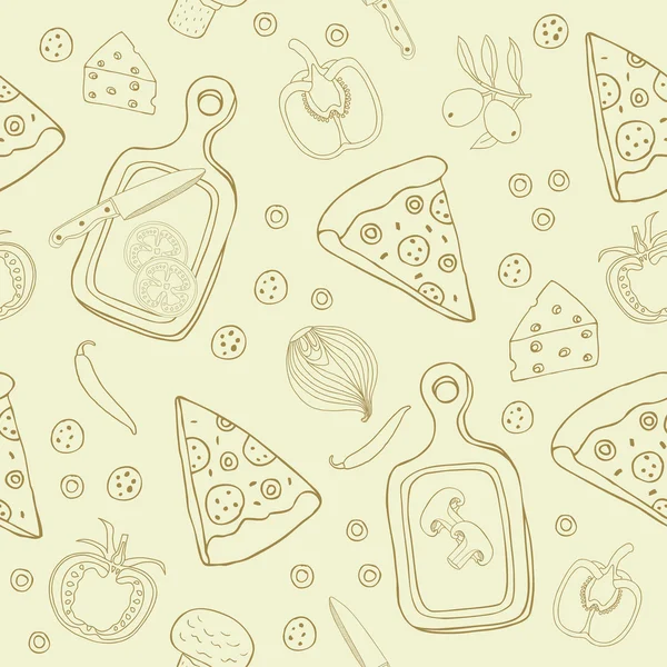 Pizza fond sans couture — Image vectorielle