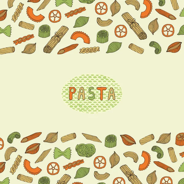 Tarjeta retro de pasta — Vector de stock