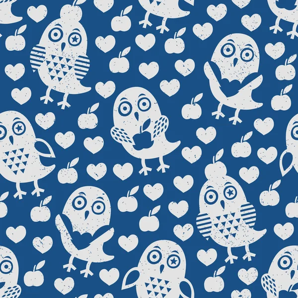 Owl seamless pattern — Stock Vector