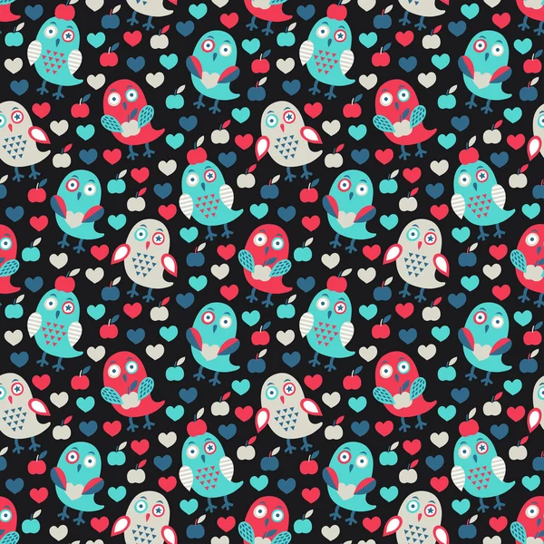 Owl seamless pattern — Stock Vector