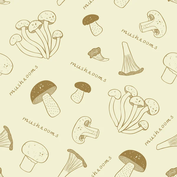 Mushroom retro seamless — Stock Vector