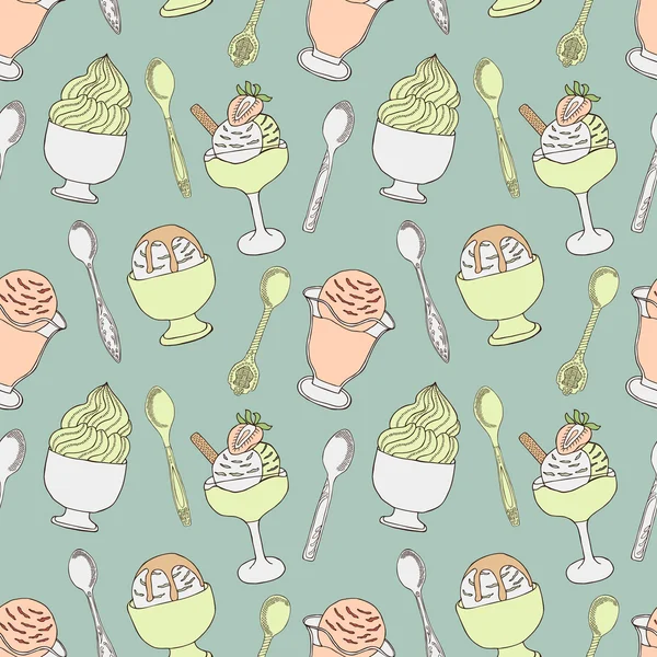Crème glacée fond sans couture — Image vectorielle