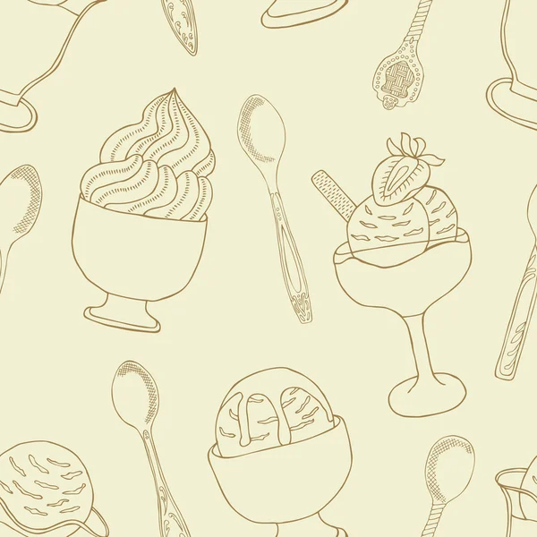 Helado de fondo sin costuras — Vector de stock