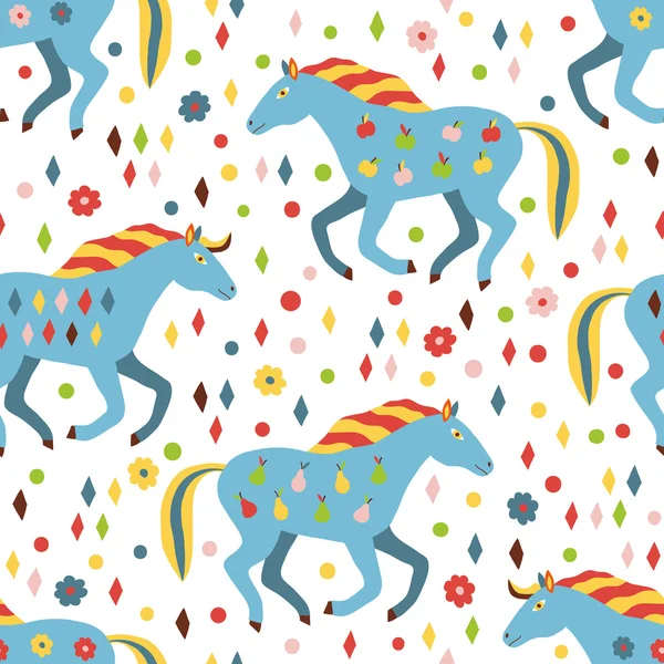 Horse seamless pattern — Stock Vector