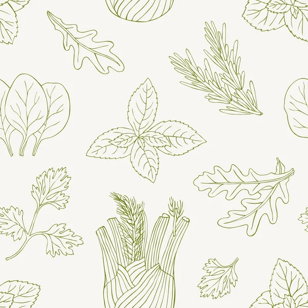 Herb seamless pattern — Stock Vector