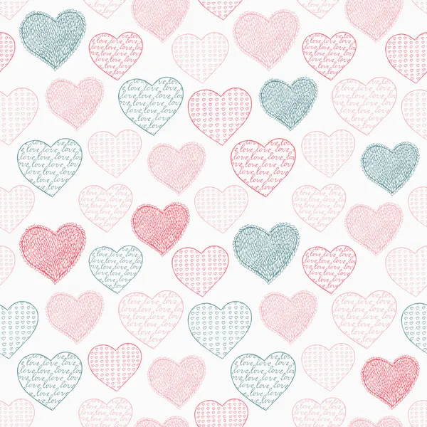 Heart hand drawn background — Stock Vector