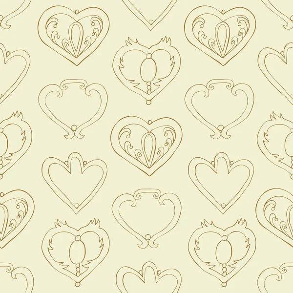 Heart hand drawn pattern — Stock Vector