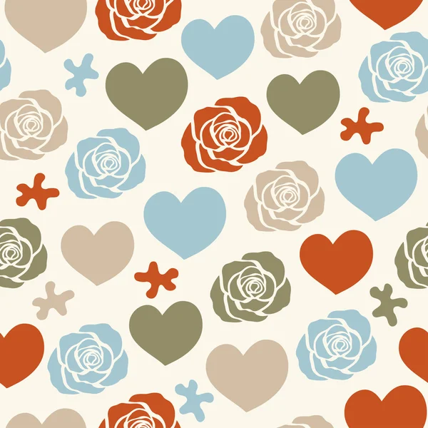 Coeur rose motif sans couture — Image vectorielle