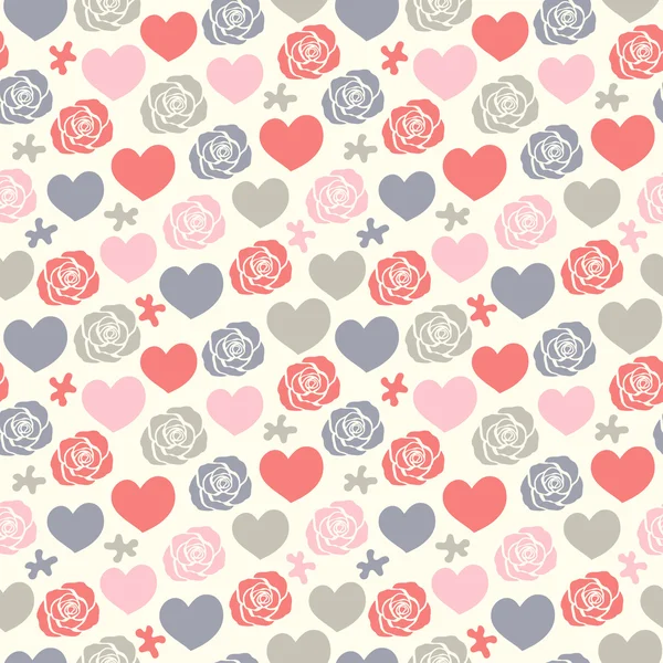 Coeur rose motif sans couture — Image vectorielle