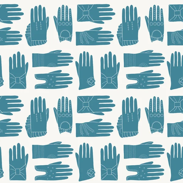 手袋のシームレスなパターン — ストックベクタ