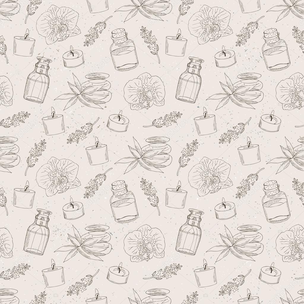 Spa hand drawn background