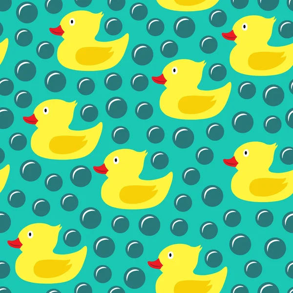 Rubber duck seamless pattern — Stock Vector