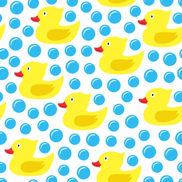 Rubber duck seamless pattern — Stock Vector