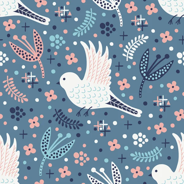 Bird seamless pattern — Stock Vector