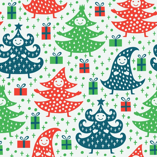 Kerstboom naadloos patroon — Stockvector
