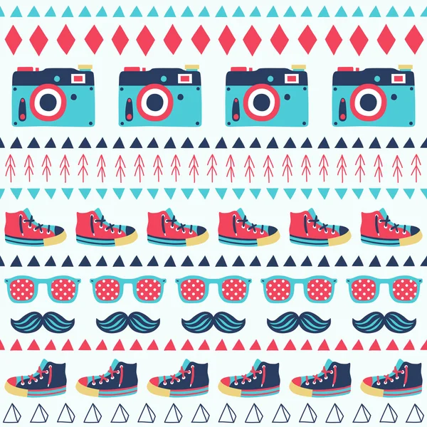 Hipster naadloze patroon — Stockvector