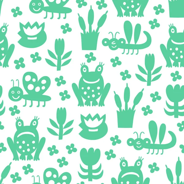 Frog seamless pattern — Stock Vector