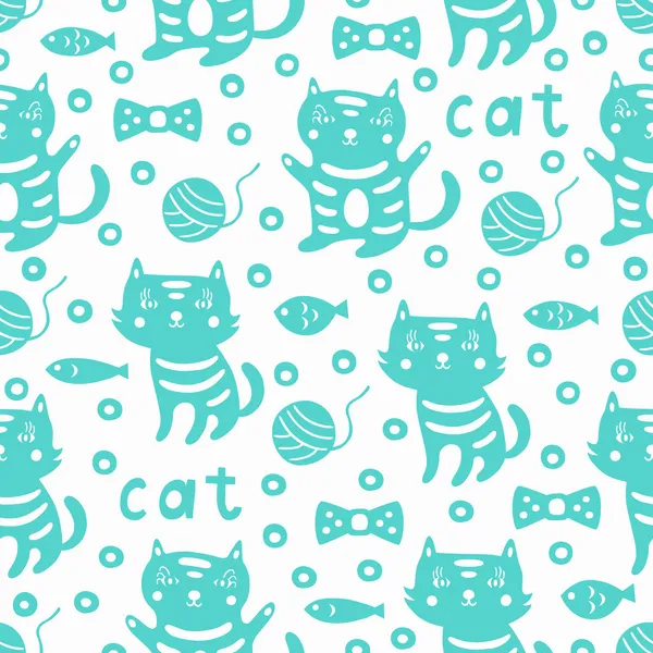 Cat seamless pattern — Stock Vector