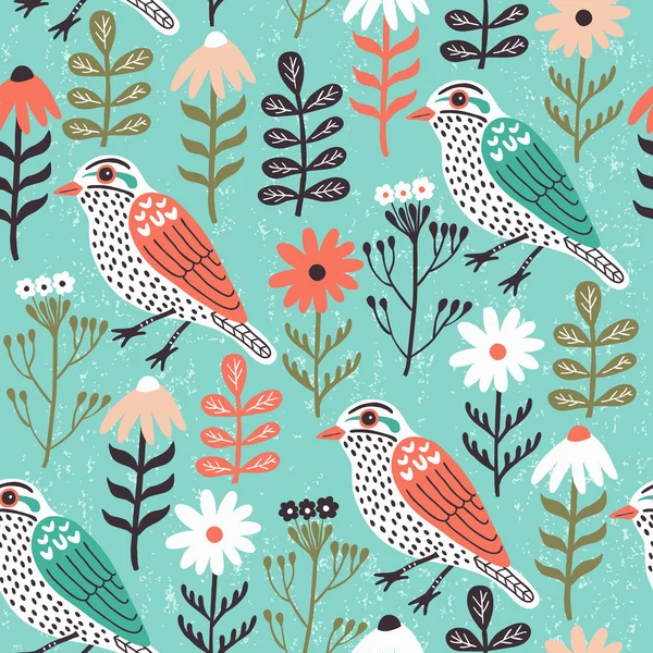 Bird seamless pattern. — Stock Vector