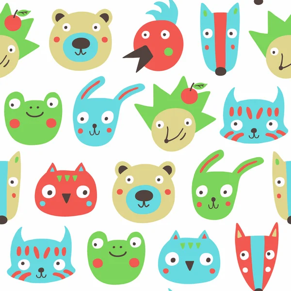 Forest animals seamless pattern. — Stock Vector