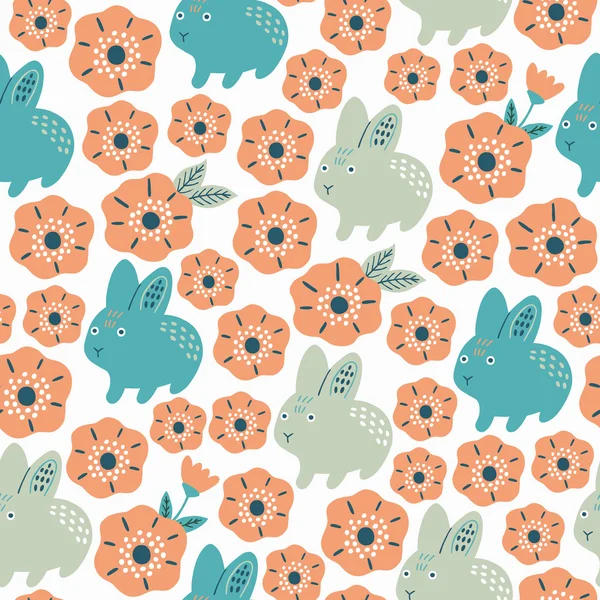 Rabbit seamless background. — Stock Vector