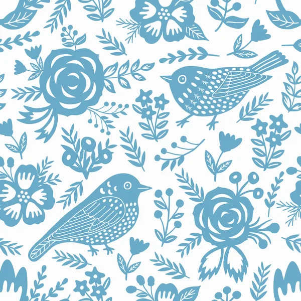 Bird seamless pattern. — Stock Vector