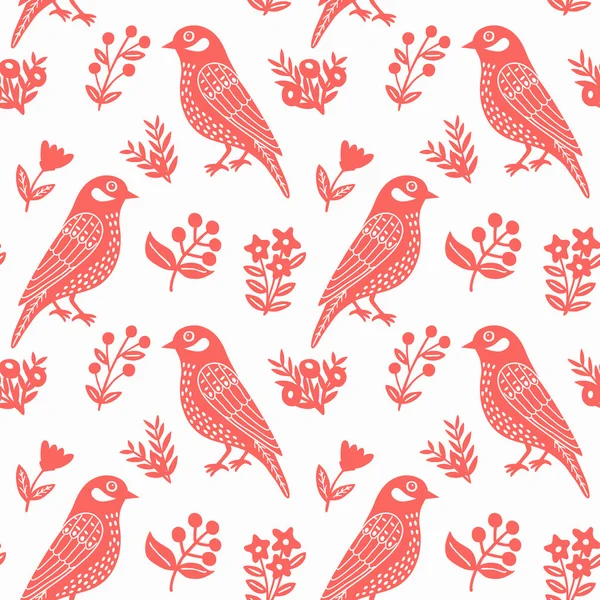 Bird seamless pattern. — Stock Vector