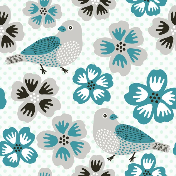 Bird seamless pattern. — Stock Vector