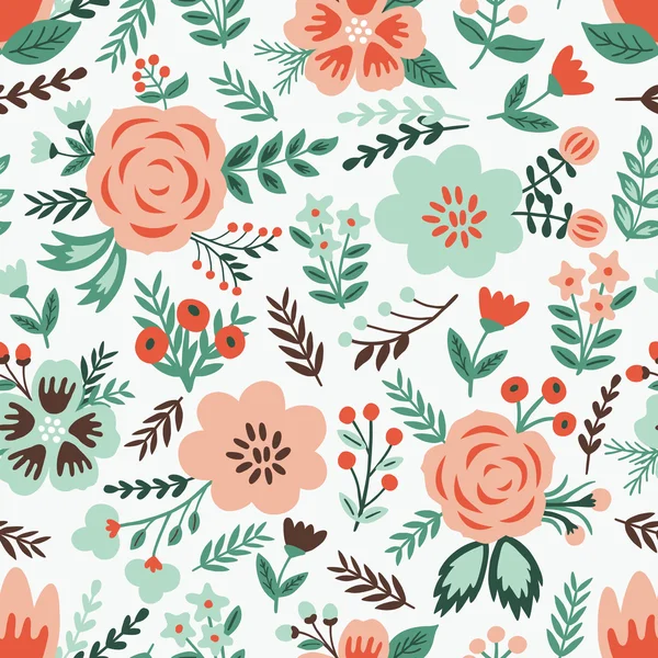 Retro flower seamless background. — Stock Vector